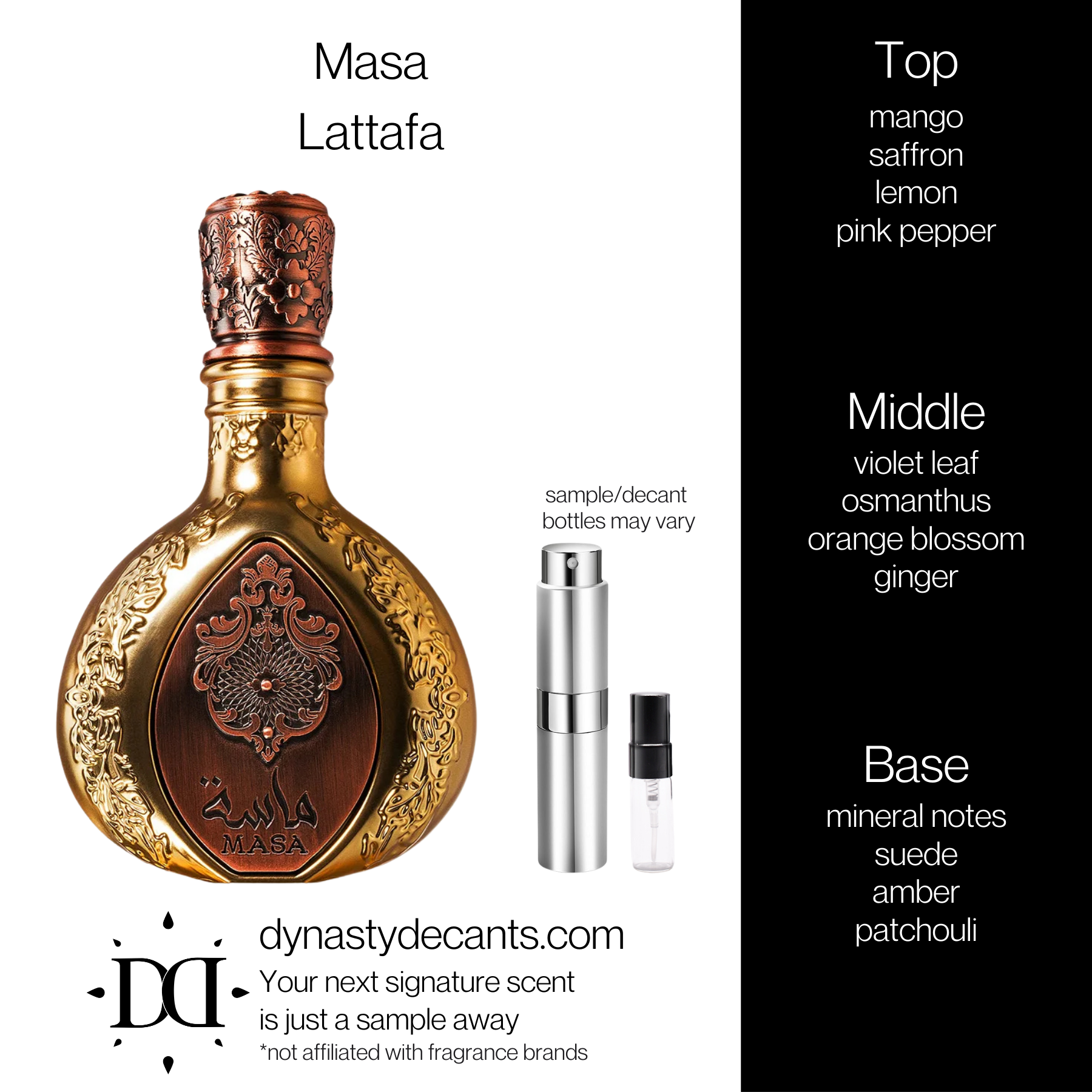 Masa by Lattafa | Fragrance Sample | Decant