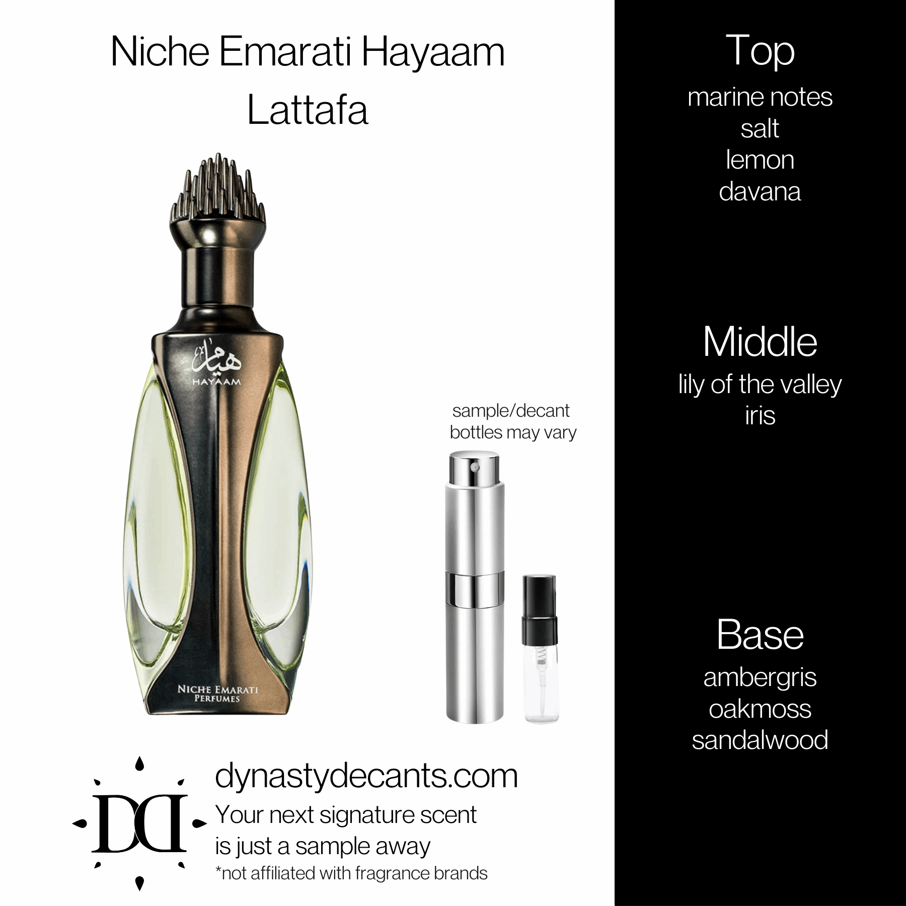 Niche Emarati Hayaam by Lattafa | Fragrance Sample | Decant