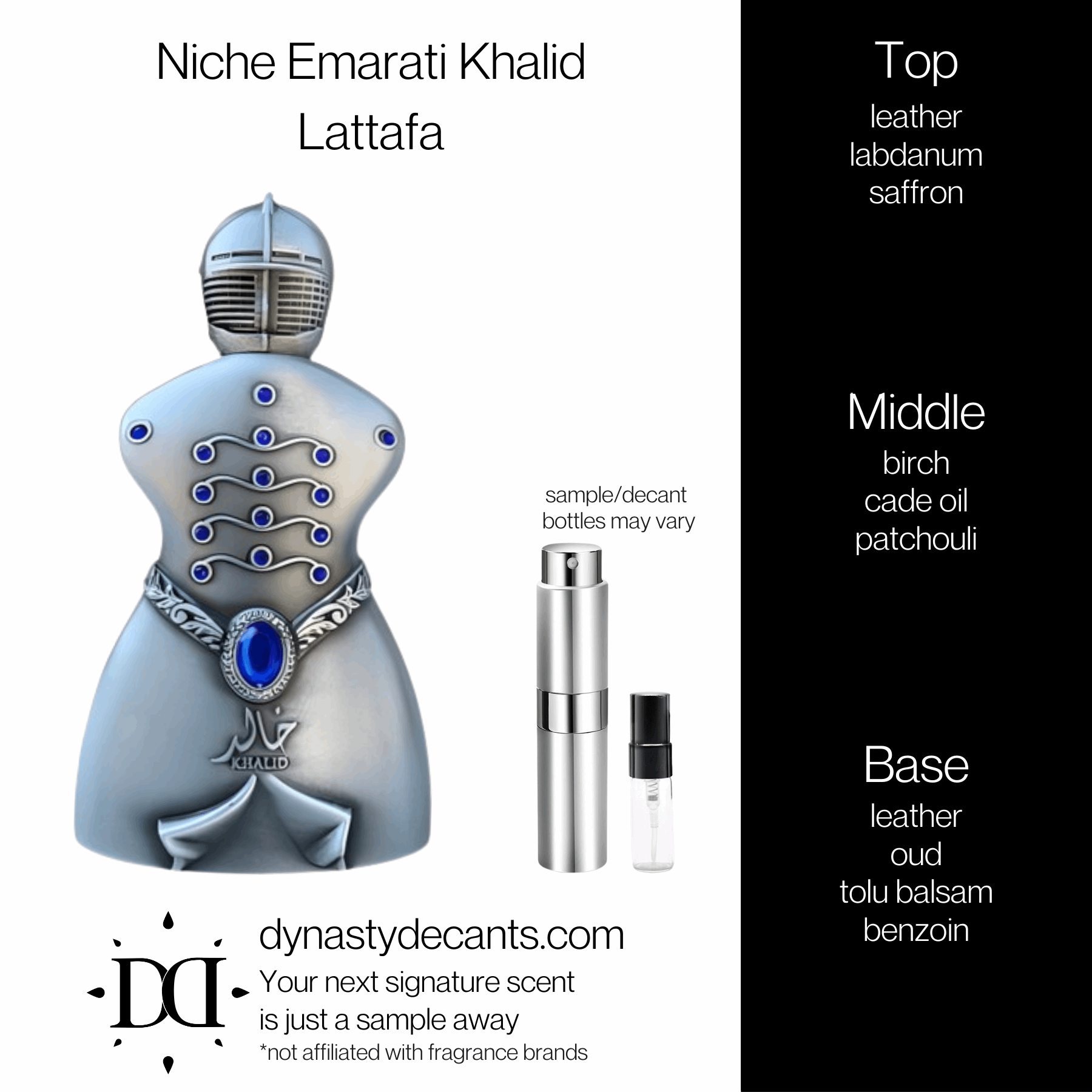 Niche Emarati Khalid by Lattafa | Fragrance Sample | Decant