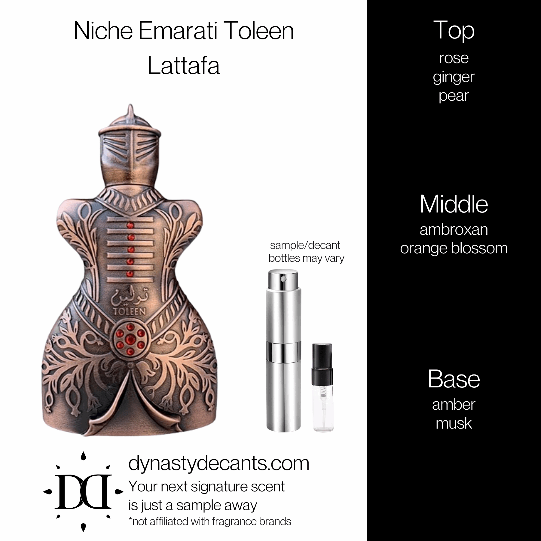 Niche Emarati Toleen by Lattafa | Fragrance Sample | Decant