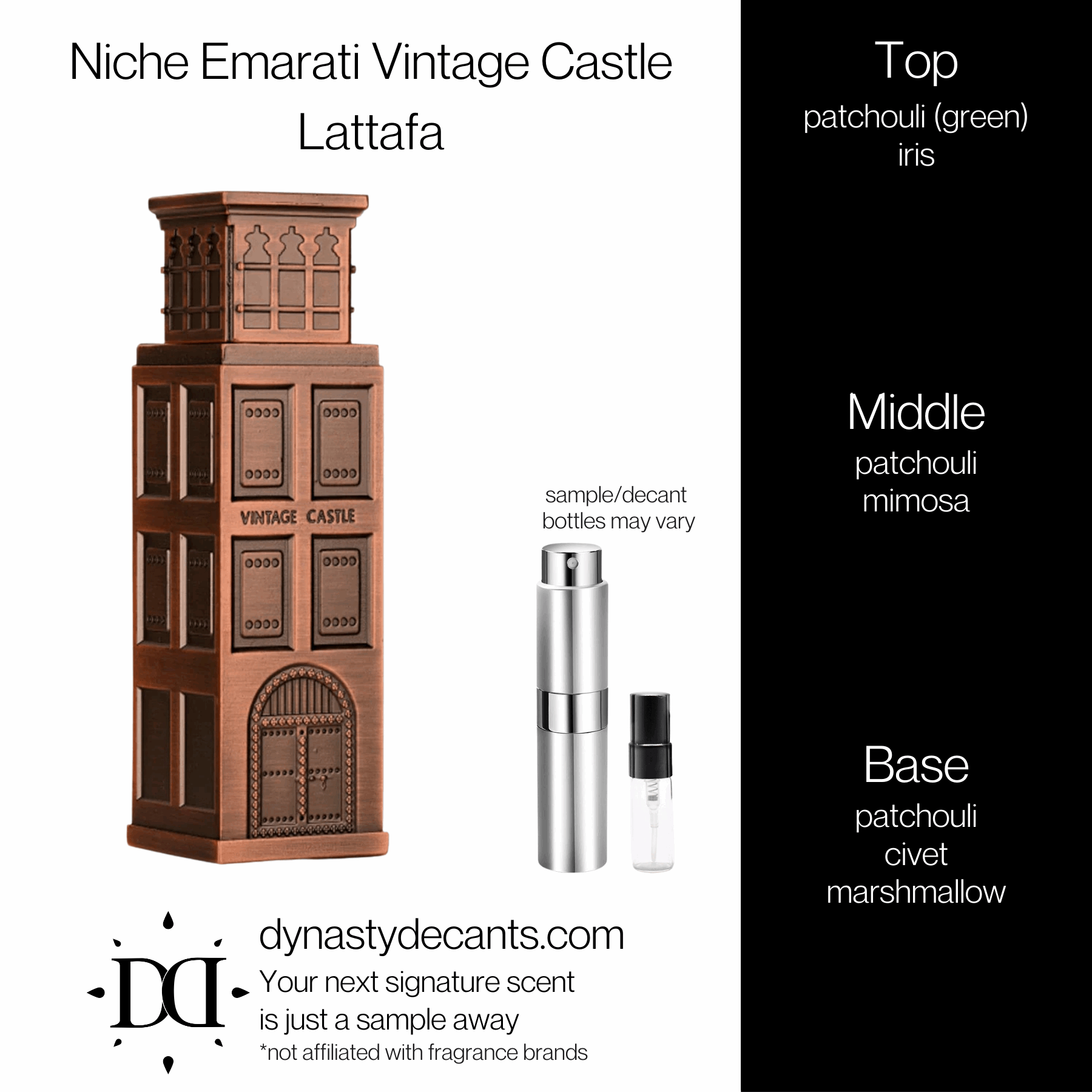 Niche Emarati Vintage Castle by Lattafa | Fragrance Sample | Decant