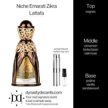 Niche Emarati Zikra by Lattafa | Fragrance Sample | Decant
