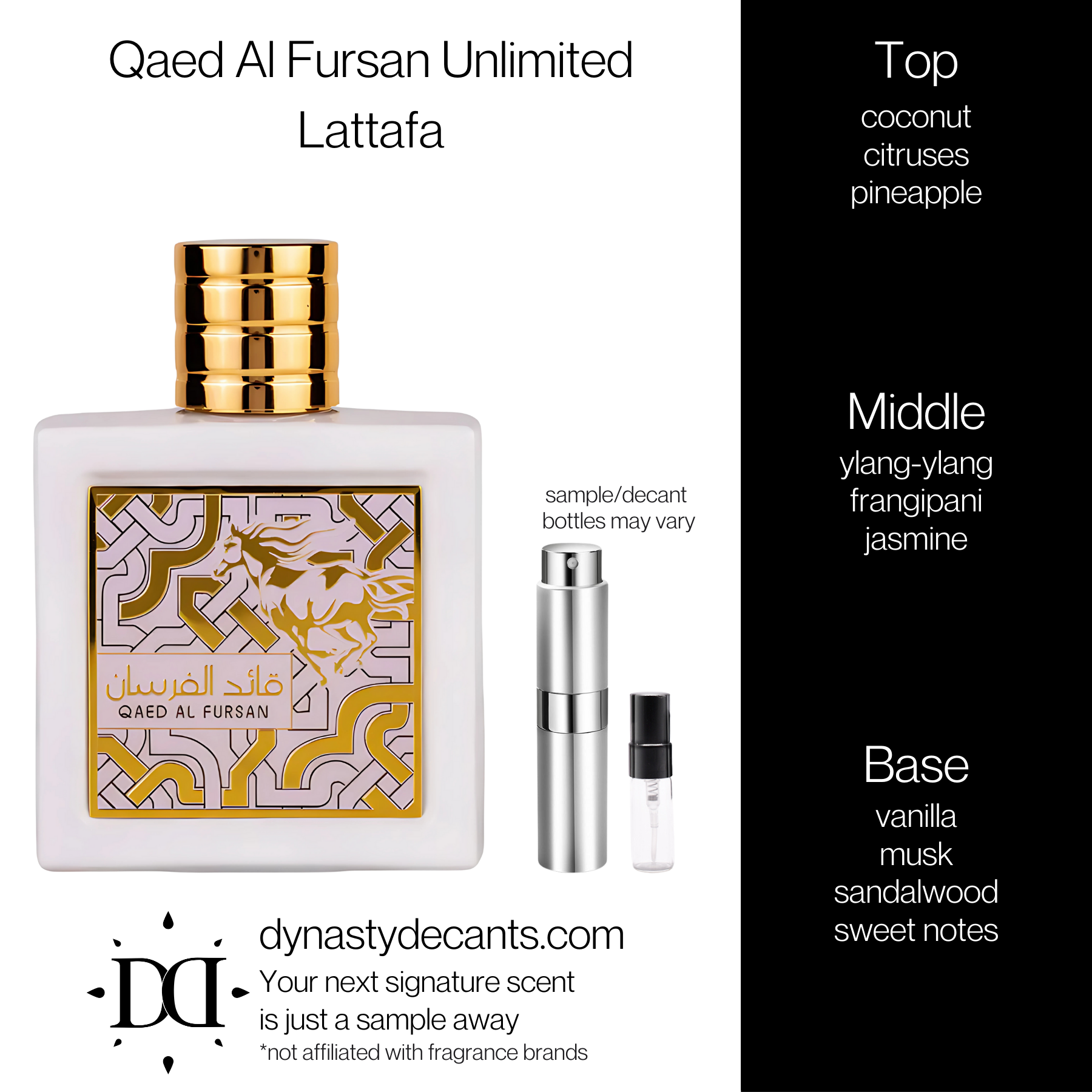 Qaed Al Fursan Unlimited by Lattafa | Fragrance Sample | Decant