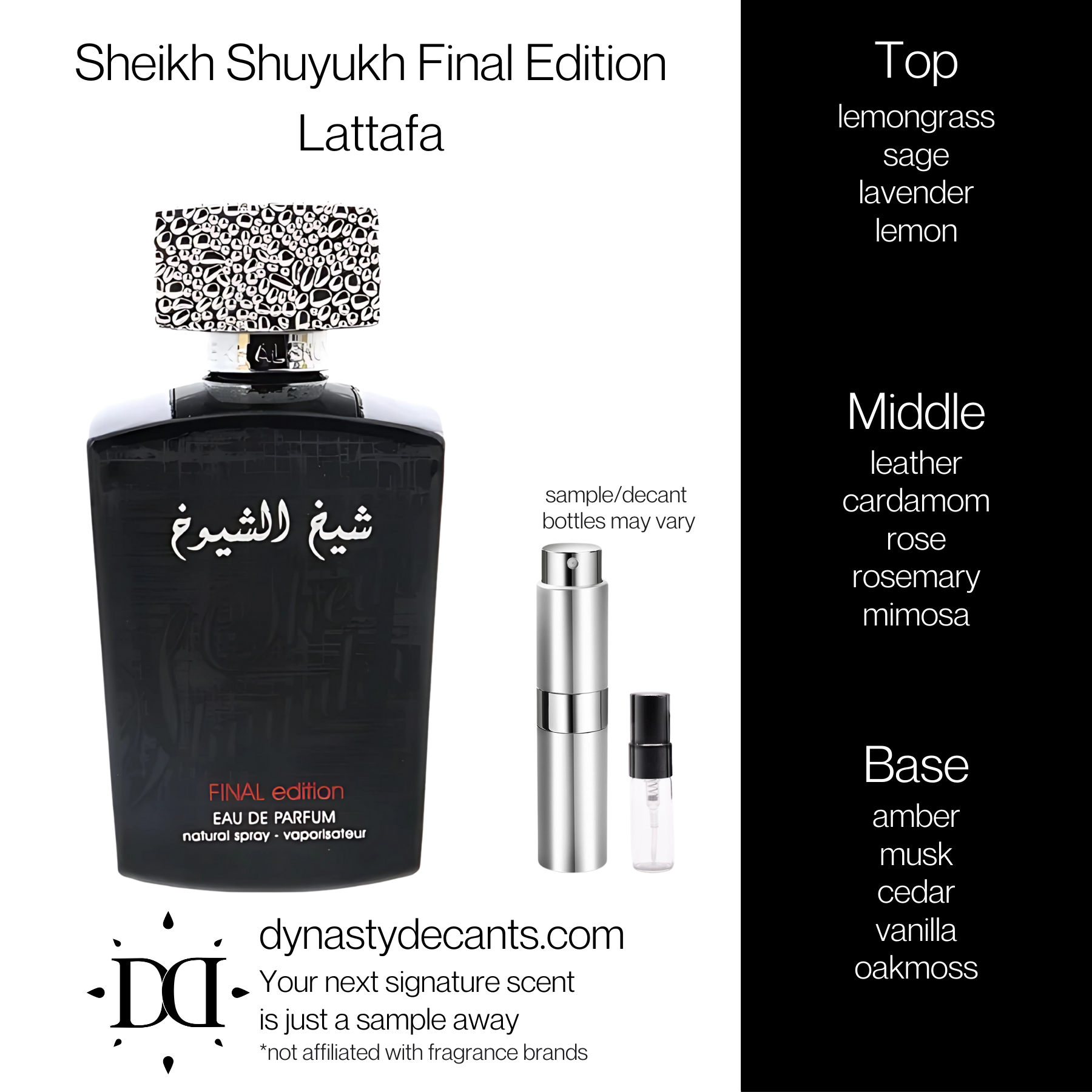 Sheikh Shuyukh Final Edition by Lattafa | Fragrance Sample | Decant