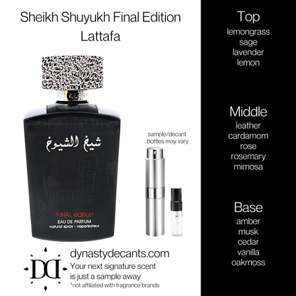 Sheikh Shuyukh Final Edition by Lattafa | Fragrance Sample | Decant