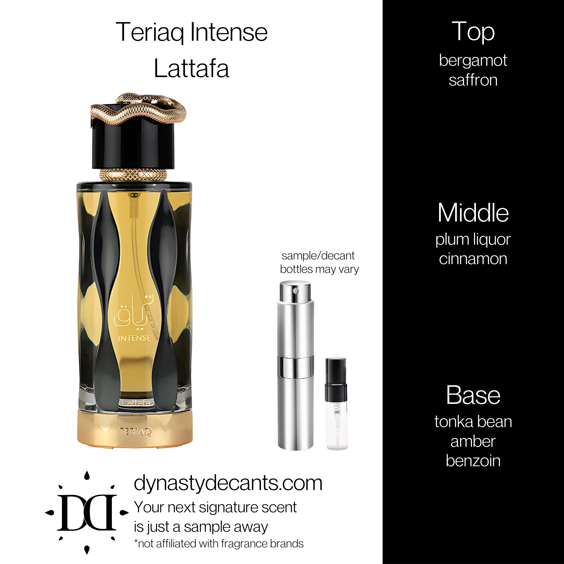 Teriaq Intense by Lattafa | Fragrance Sample | Decant