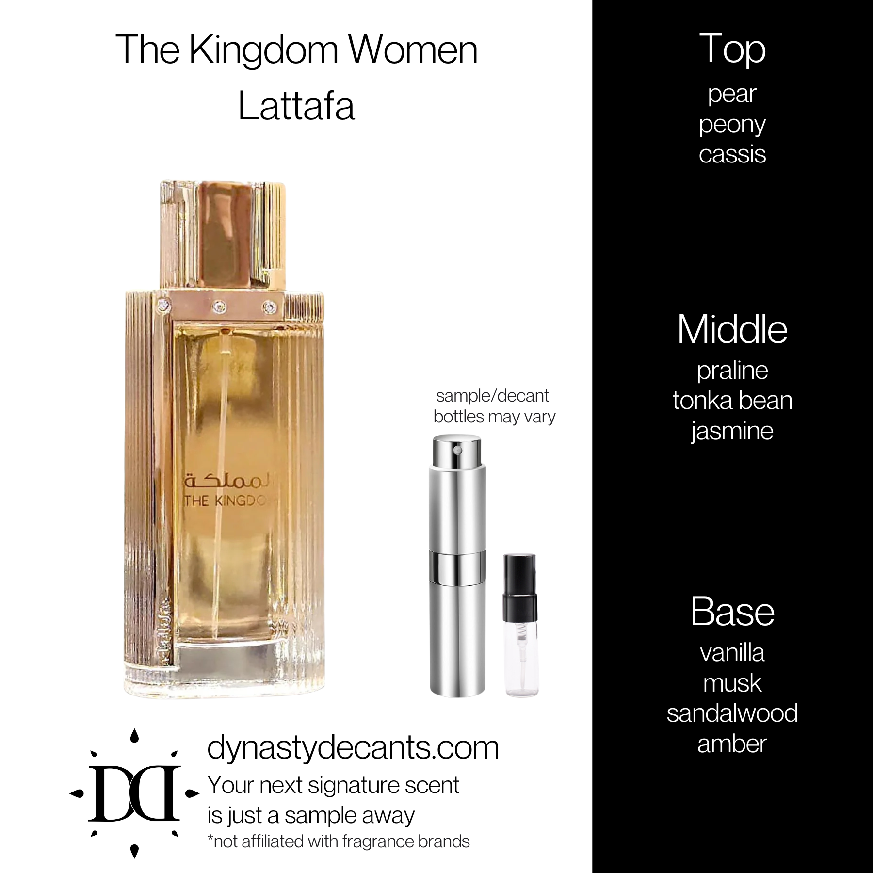 The Kingdom Women by Lattafa | Fragrance Sample | Decant