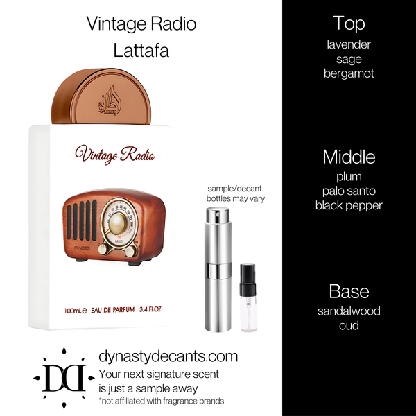 Vintage Radio by Lattafa | Fragrance Sample | Decant