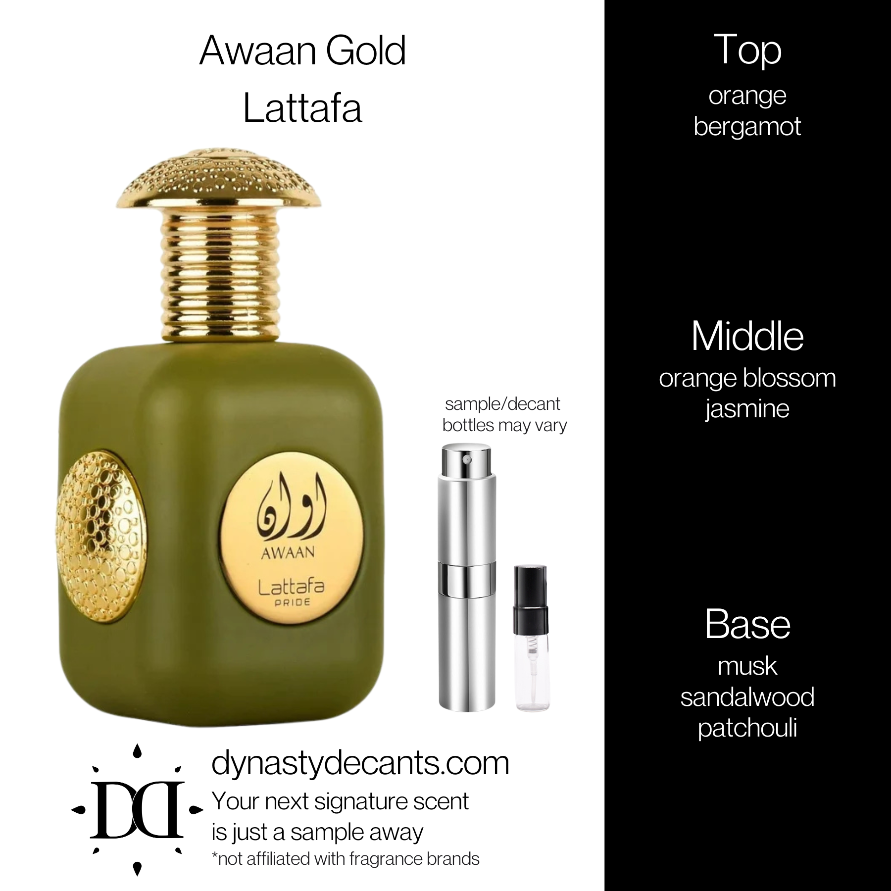 Awaan Gold by Lattafa | Fragrance Sample | Decant