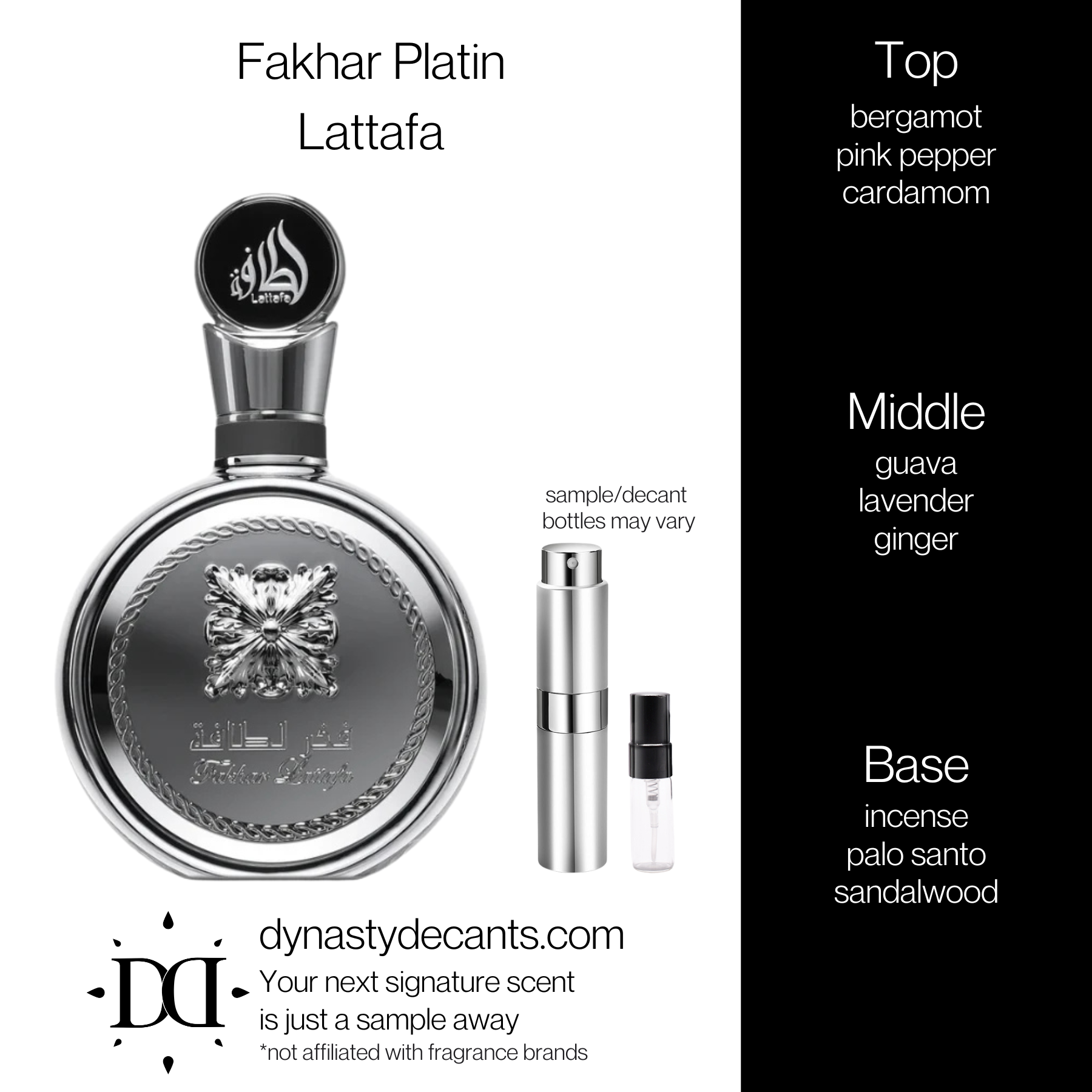 Fakhar Platine by Lattafa | Fragrance Sample | Decant