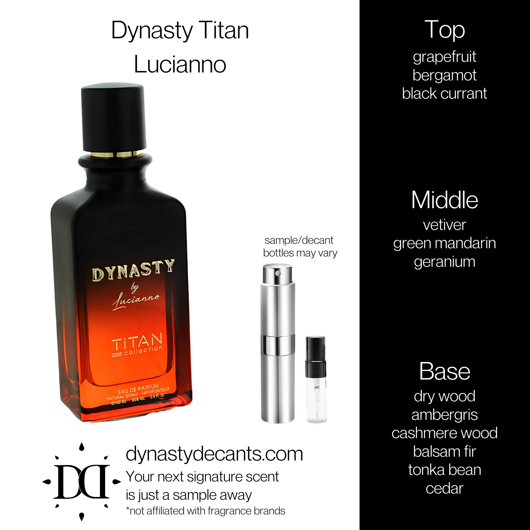 Titan Dynasty by Lucianno | Fragrance Sample | Decant