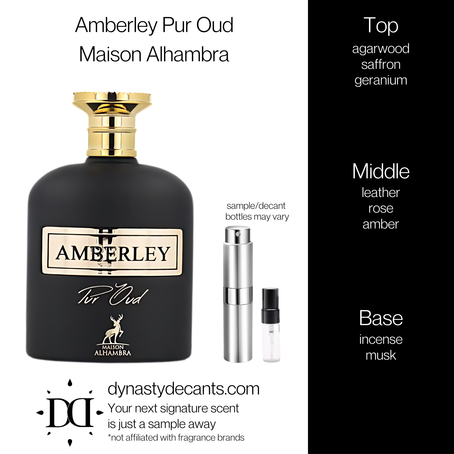 Amberley Pur Oud by Maison Alhambra | Fragrance Sample | Decant