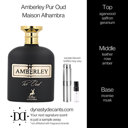 Amberley Pur Oud by Maison Alhambra | Fragrance Sample | Decant