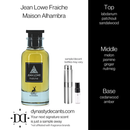 Jean Lowe Fraiche by Maison Alhambra | Fragrance Sample | Decant