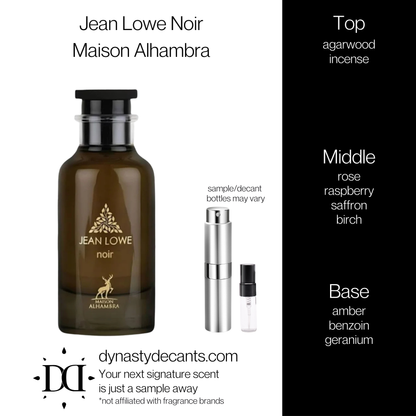 Jean Lowe Noir by Maison Alhambra | Fragrance Sample | Decant