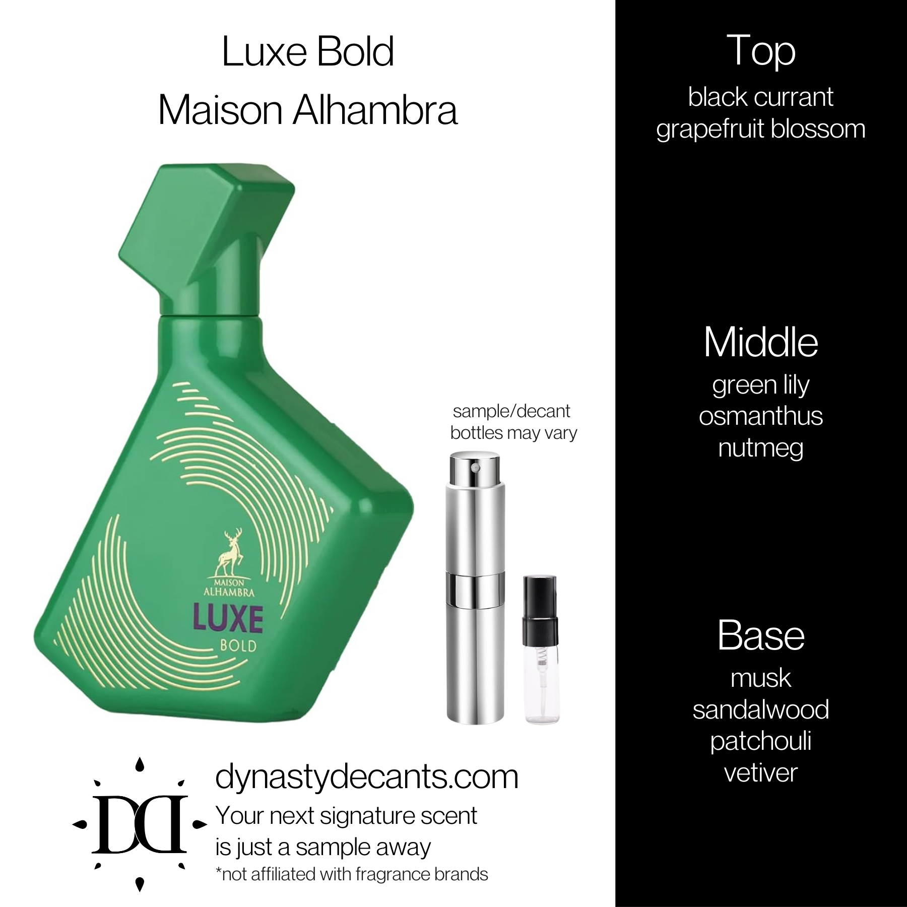 Luxe Bold by Maison Alhambra | Fragrance Sample | Decant