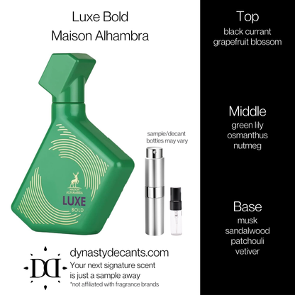 Luxe Bold by Maison Alhambra | Fragrance Sample | Decant