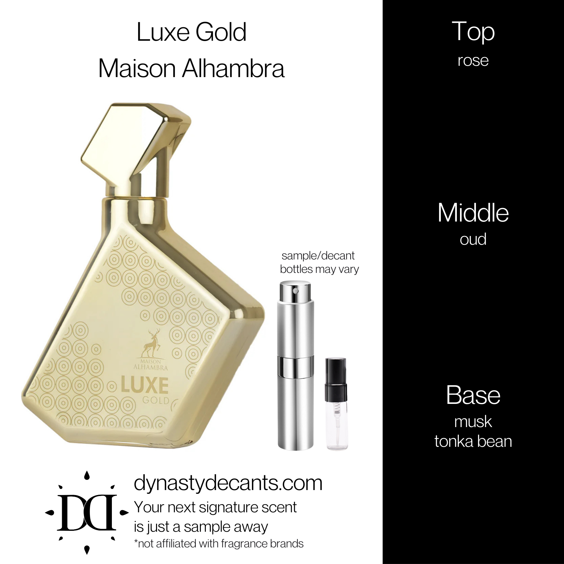 Luxe Gold by Maison Alhambra | Fragrance Sample | Decant