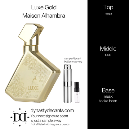 Luxe Gold by Maison Alhambra | Fragrance Sample | Decant