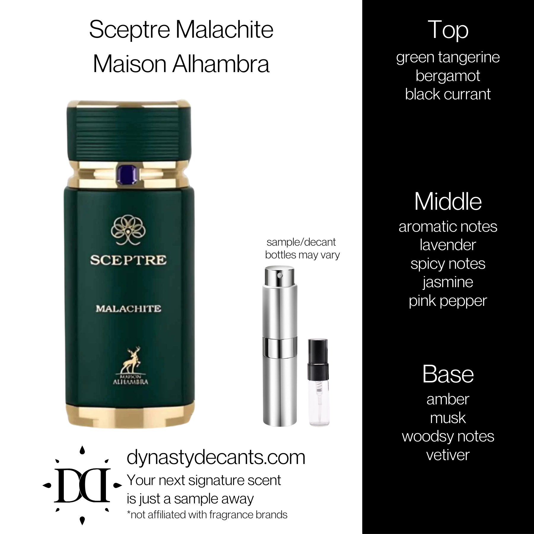 Sceptre Malachite by Maison Alhambra | Fragrance Sample | Decant