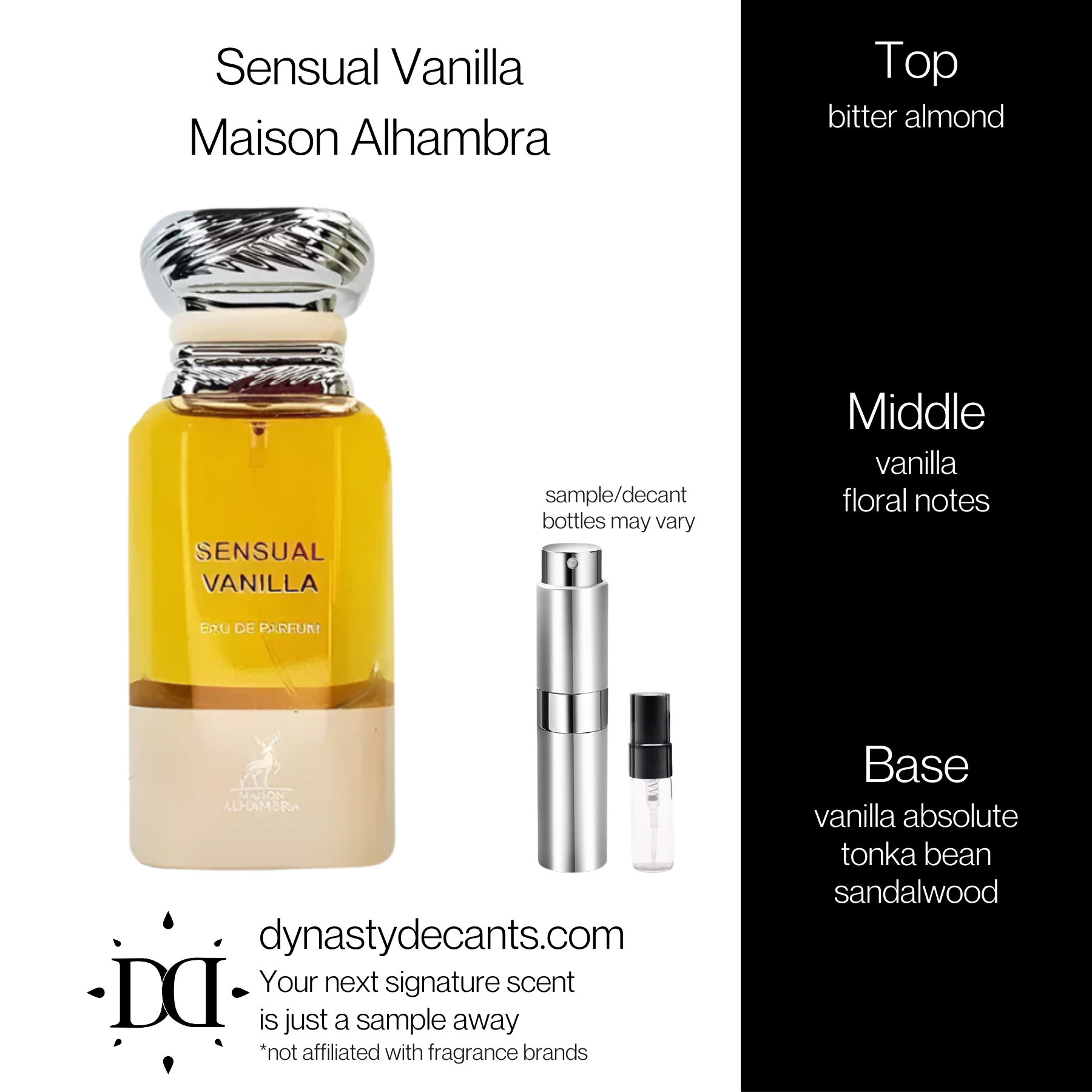 Sensual Vanilla by Maison Alhambra | Fragrance Sample | Decant