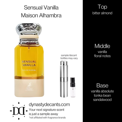 Sensual Vanilla by Maison Alhambra | Fragrance Sample | Decant