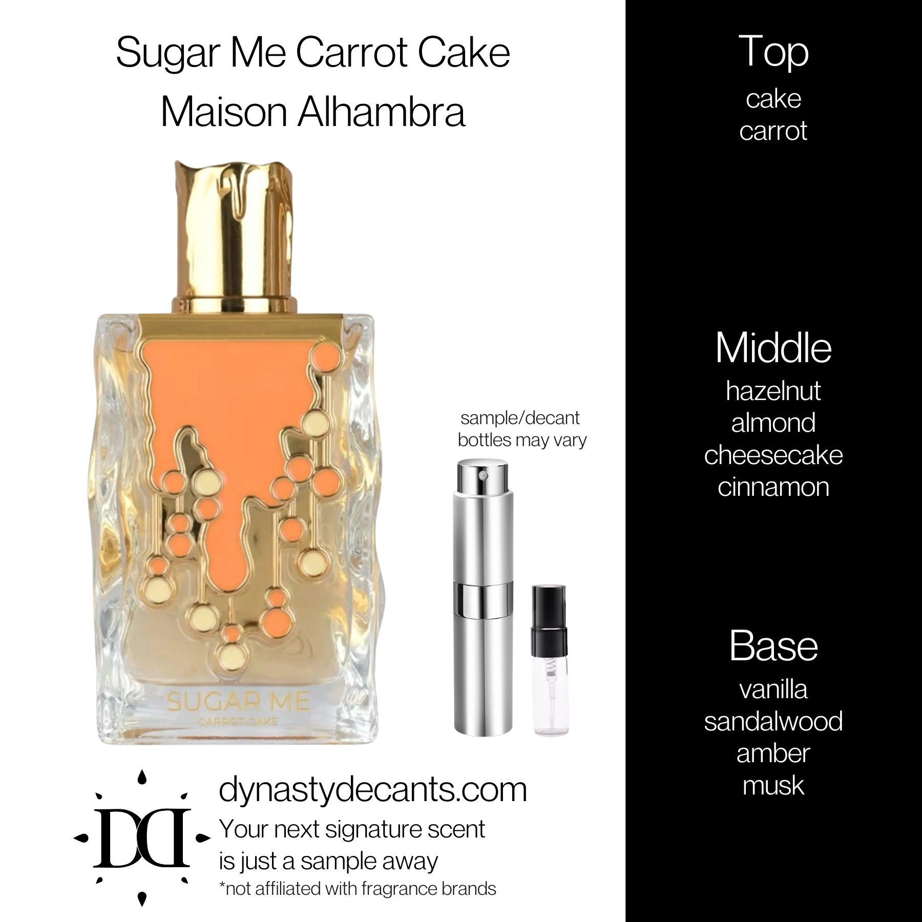 Sugar Me Carrot Cake by Maison Alhambra | Fragrance Sample | Decant