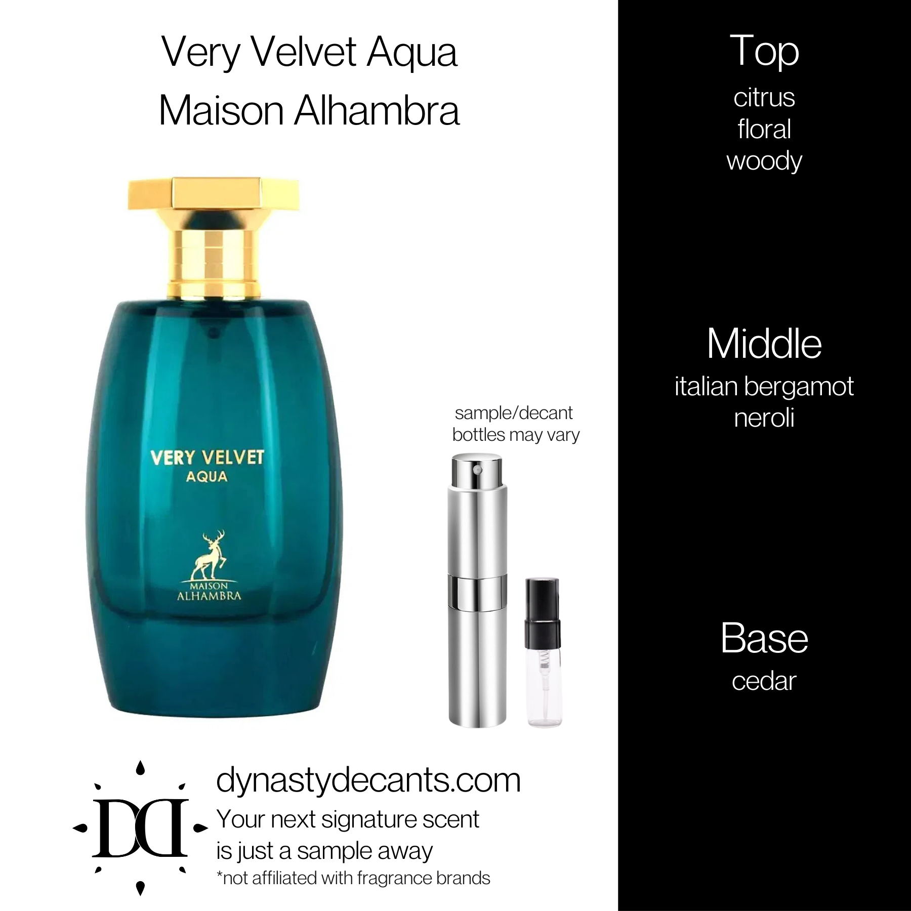 Very Velvet Aqua by Maison Alhambra | Fragrance Sample | Decant