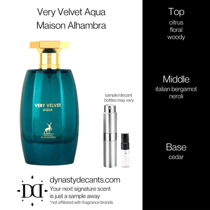 Very Velvet Aqua by Maison Alhambra | Fragrance Sample | Decant