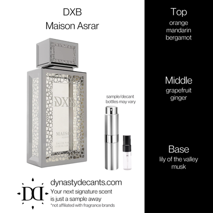 DXB by Maison Asrar | Fragrance Sample | Decant