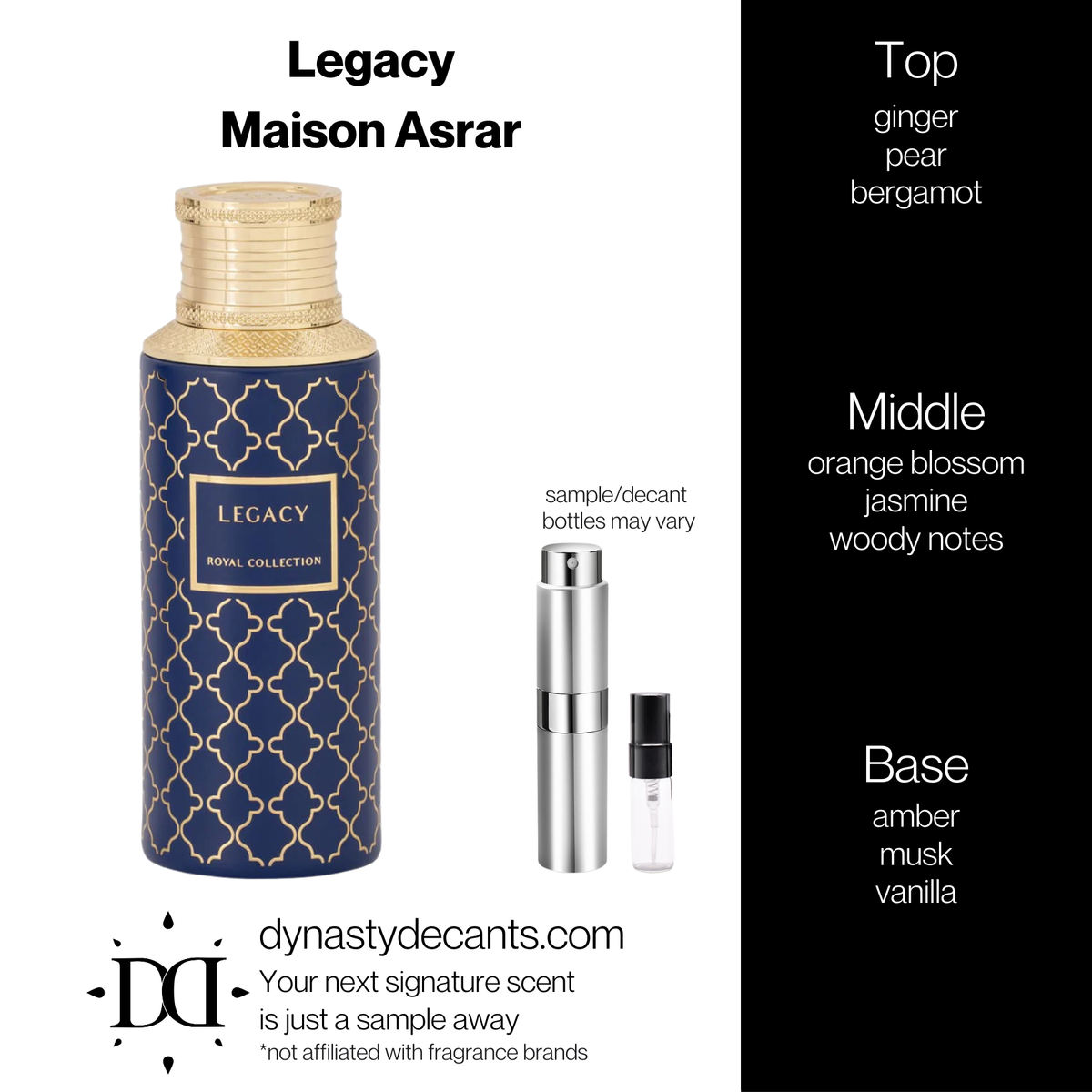 Legacy by Maison Asrar | Fragrance Sample | Decant