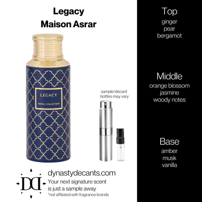 Legacy by Maison Asrar | Fragrance Sample | Decant