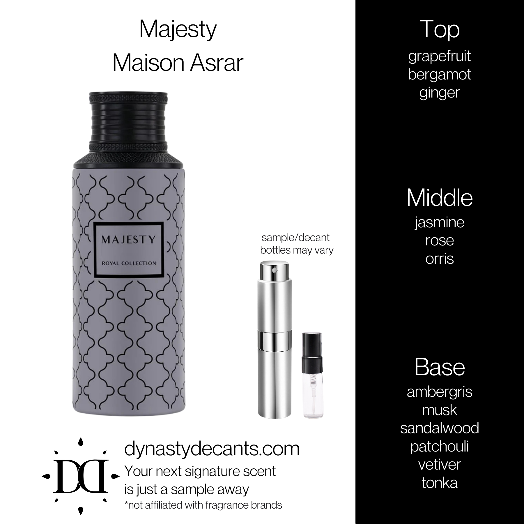 Majesty by Maison Asrar | Fragrance Sample | Decant