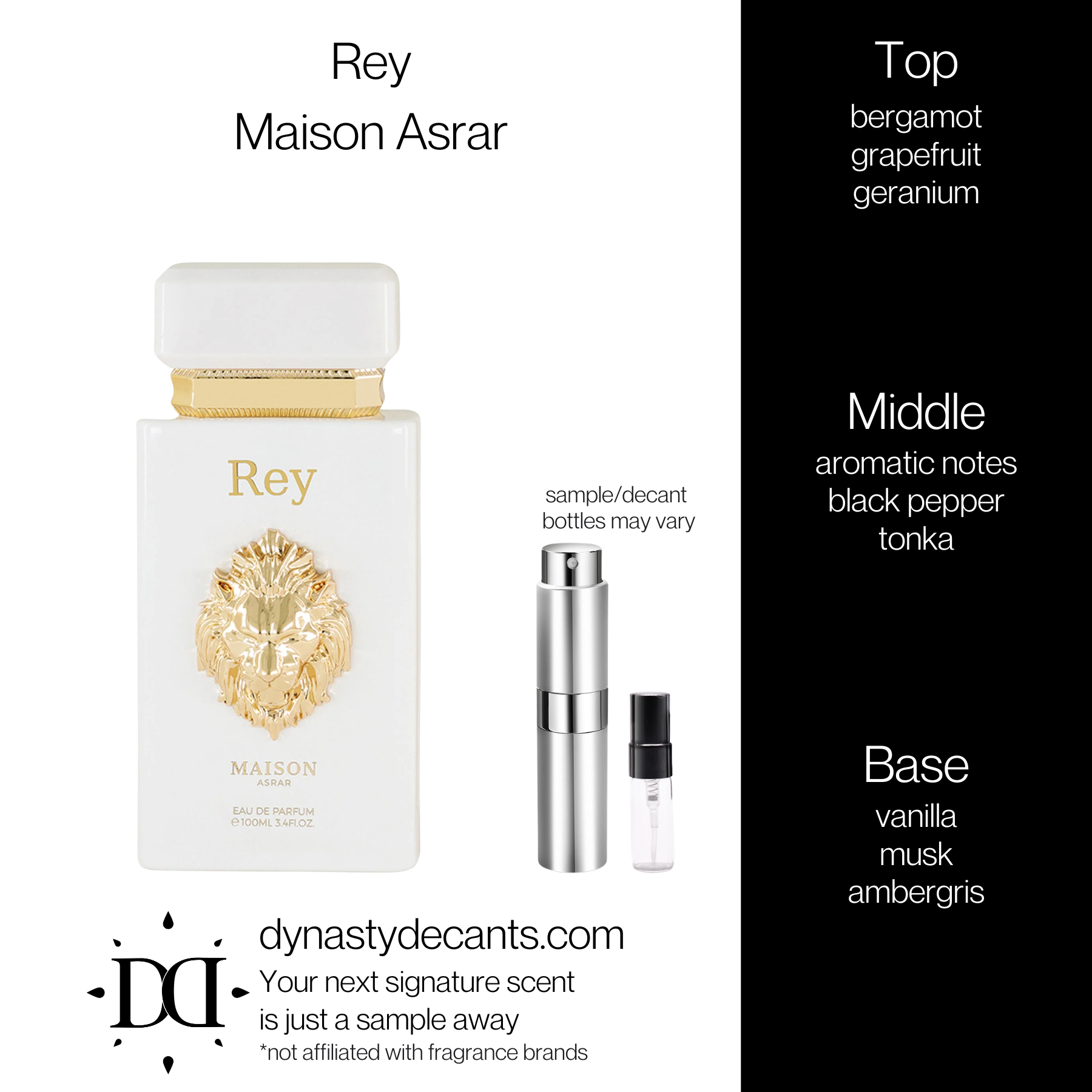 Rey by Maison Asrar | Fragrance Sample | Decant