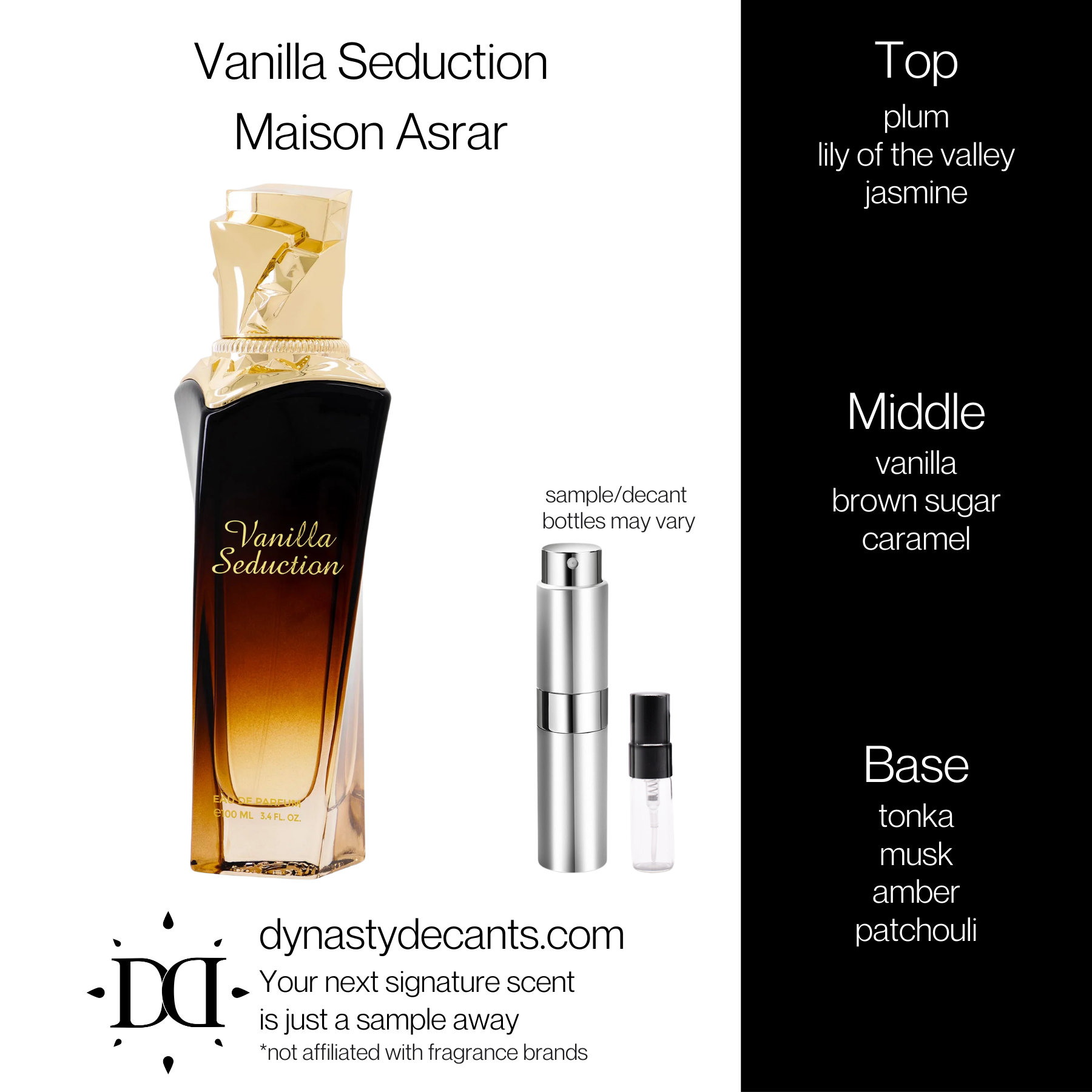 Vanilla Seduction by Maison Asrar | Fragrance Sample | Decant