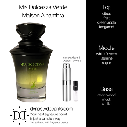 Mia Dolcezza Verde by Maison Alhambra | Fragrance Sample | Decant