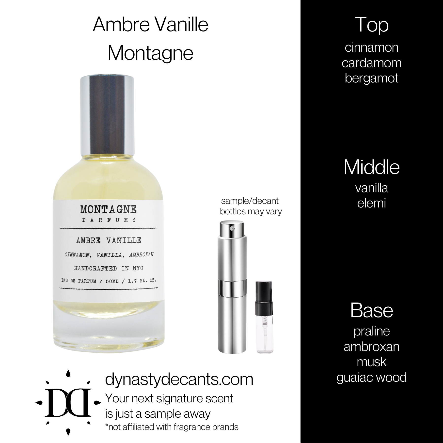 Ambre Vanille by Montagne | Fragrance Sample | Decant