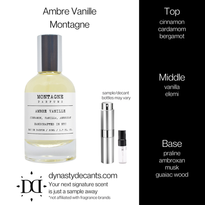 Ambre Vanille by Montagne | Fragrance Sample | Decant