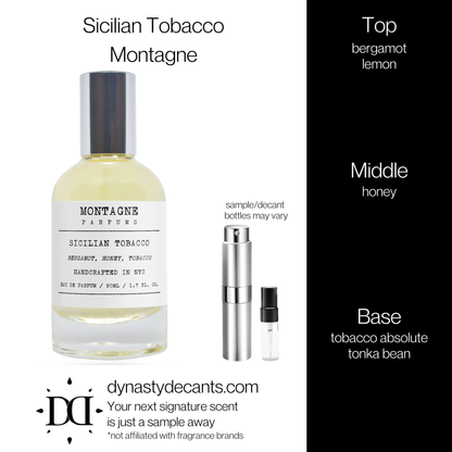 Sicilian Tobacco by Montagne | Fragrance Sample | Decant