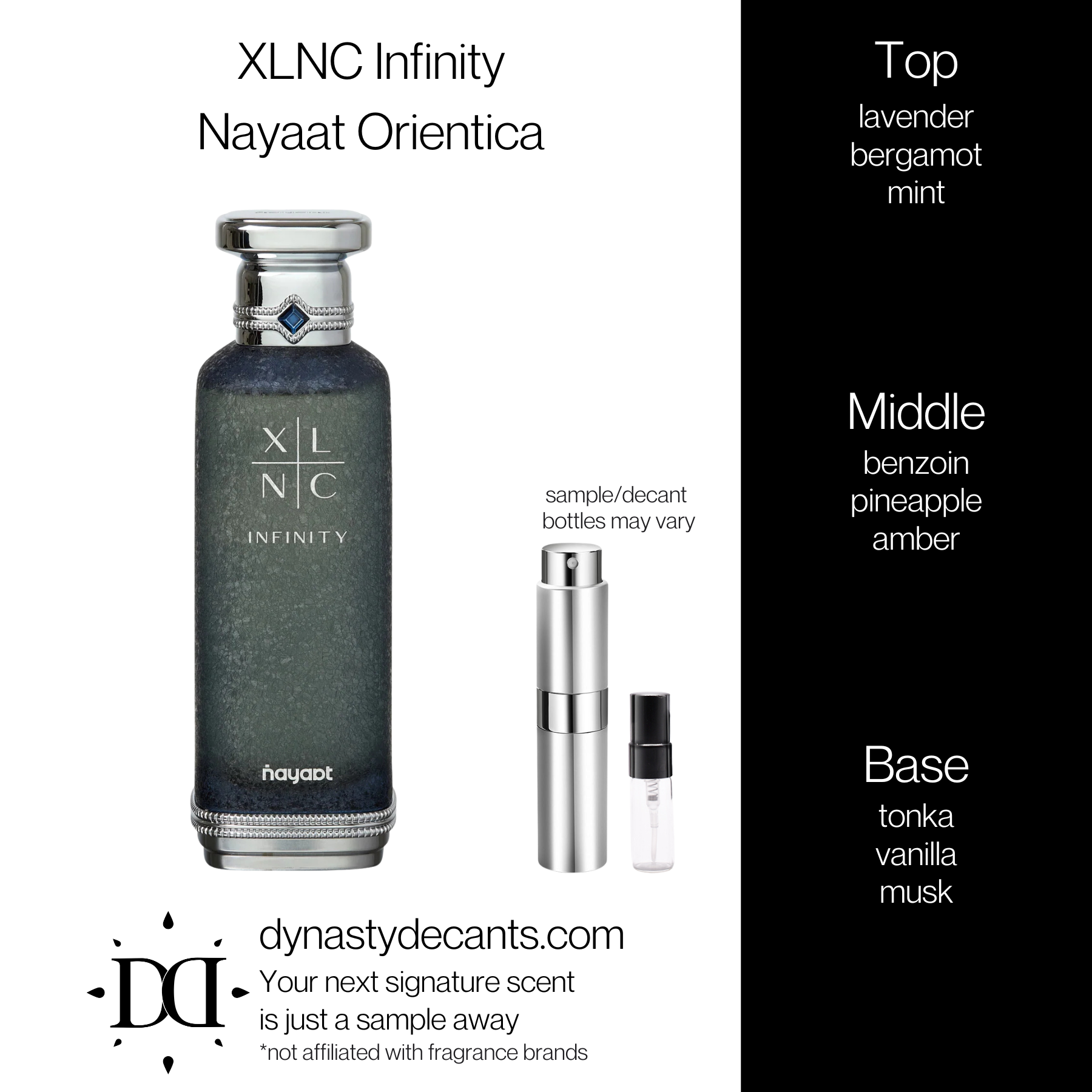XLNC Infinity by Nayaat Orientica | Fragrance Sample | Decant