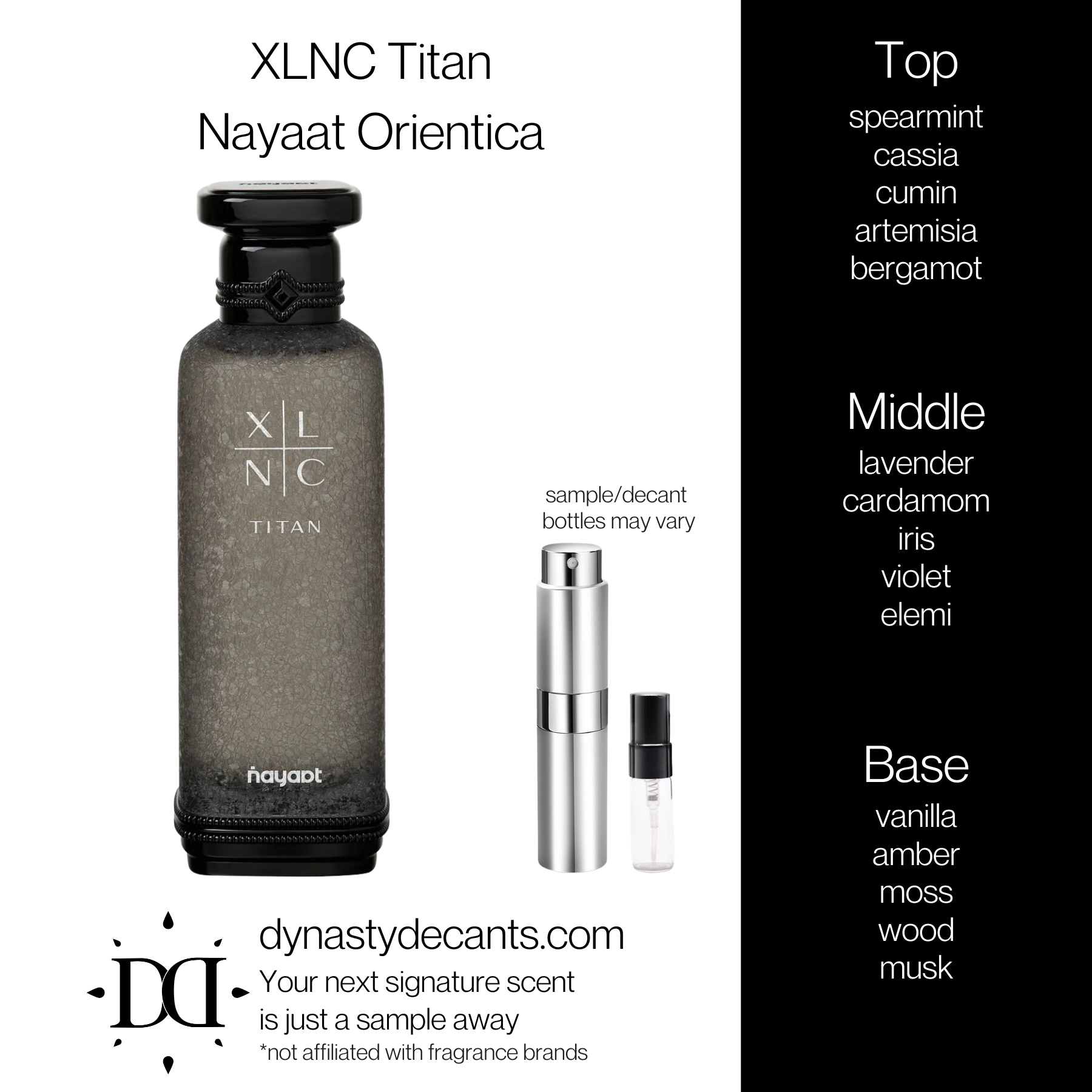 XLNC Titan by Nayaat Orientica | Fragrance Sample | Decant