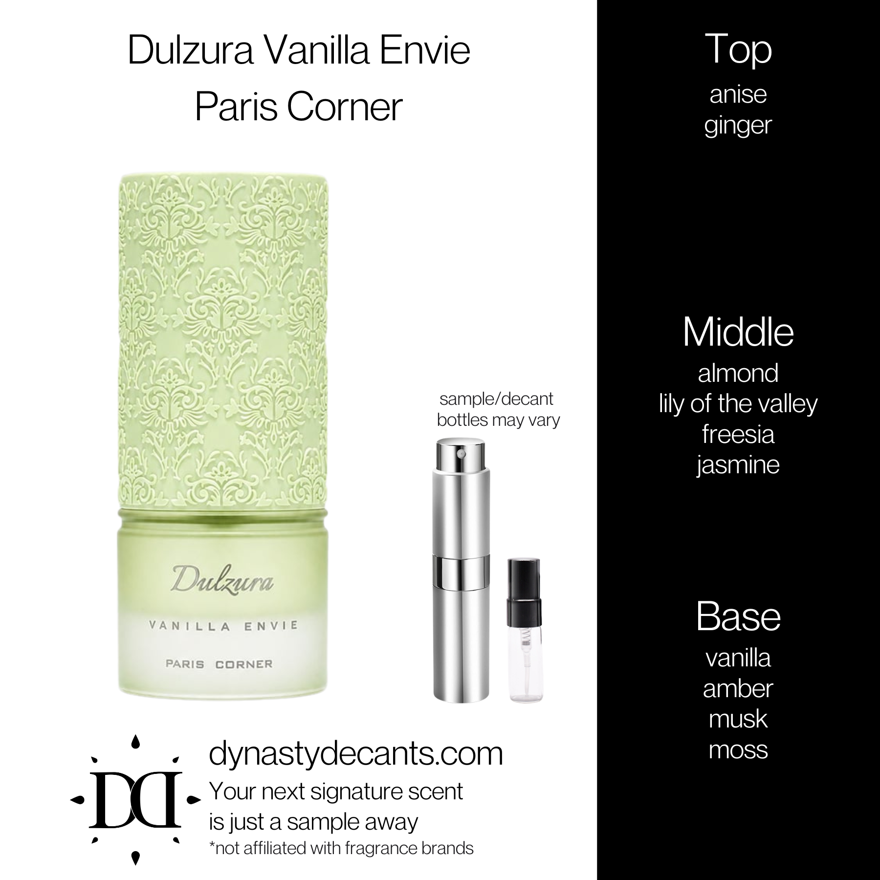 Dulzura Vanilla Envie by Paris Corner | Fragrance Sample | Decant