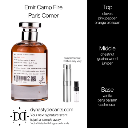 Emir Camp Fire by Paris Corner | Fragrance Sample | Decant