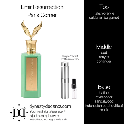 Emir Resurrection by Paris Corner | Fragrance Sample | Decant