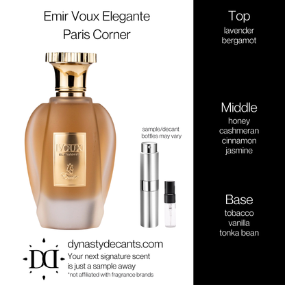Emir Voux Elegante by Paris Corner | Fragrance Sample | Decant
