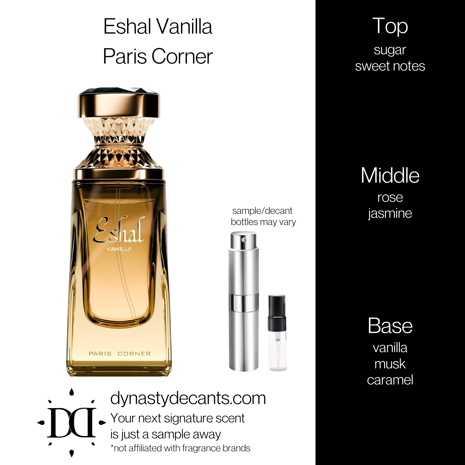 Eshal Vanilla by Paris Corner | Fragrance Sample | Decant