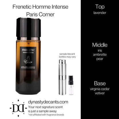 Frenetic Homme Intense by Paris Corner | Fragrance Sample | Decant