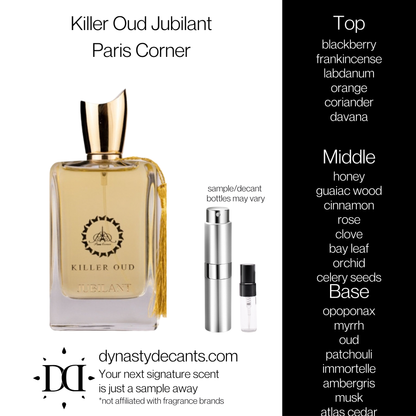 Killer Oud Jubilant by Paris Corner | Fragrance Sample | Decant