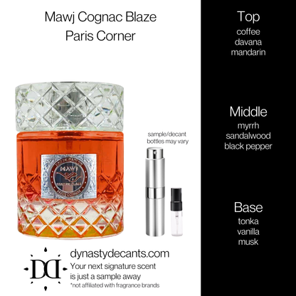Mawj Cognac Blaze by Paris Corner | Fragrance Sample | Decant