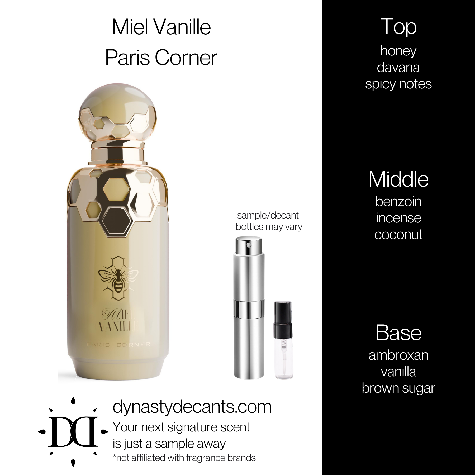 Miel Vanille by Paris Corner | Fragrance Sample | Decant
